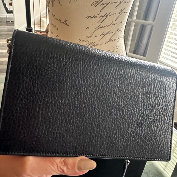 Gucci interlocking G wallet on chain in black grain leather - Picture 3 of 16